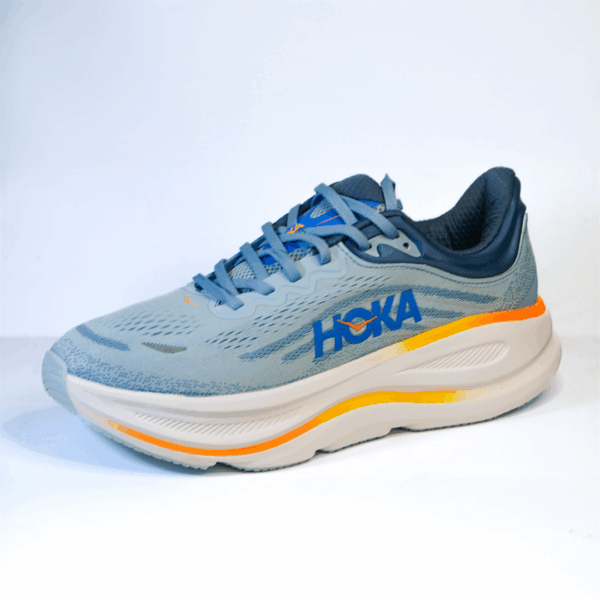 Hoka Bondi 9 con amortiguación EVA y diseño Meta-Rocker para comodidad diaria y entrenamiento