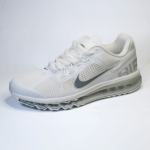 Nike Air Max 2013 blanco con unidad Air visible para running urbano y estilo casual