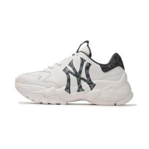 Chunky Big Ball Yankees Denim vista lateral – tenis urbanos de mezclilla y suela gruesa